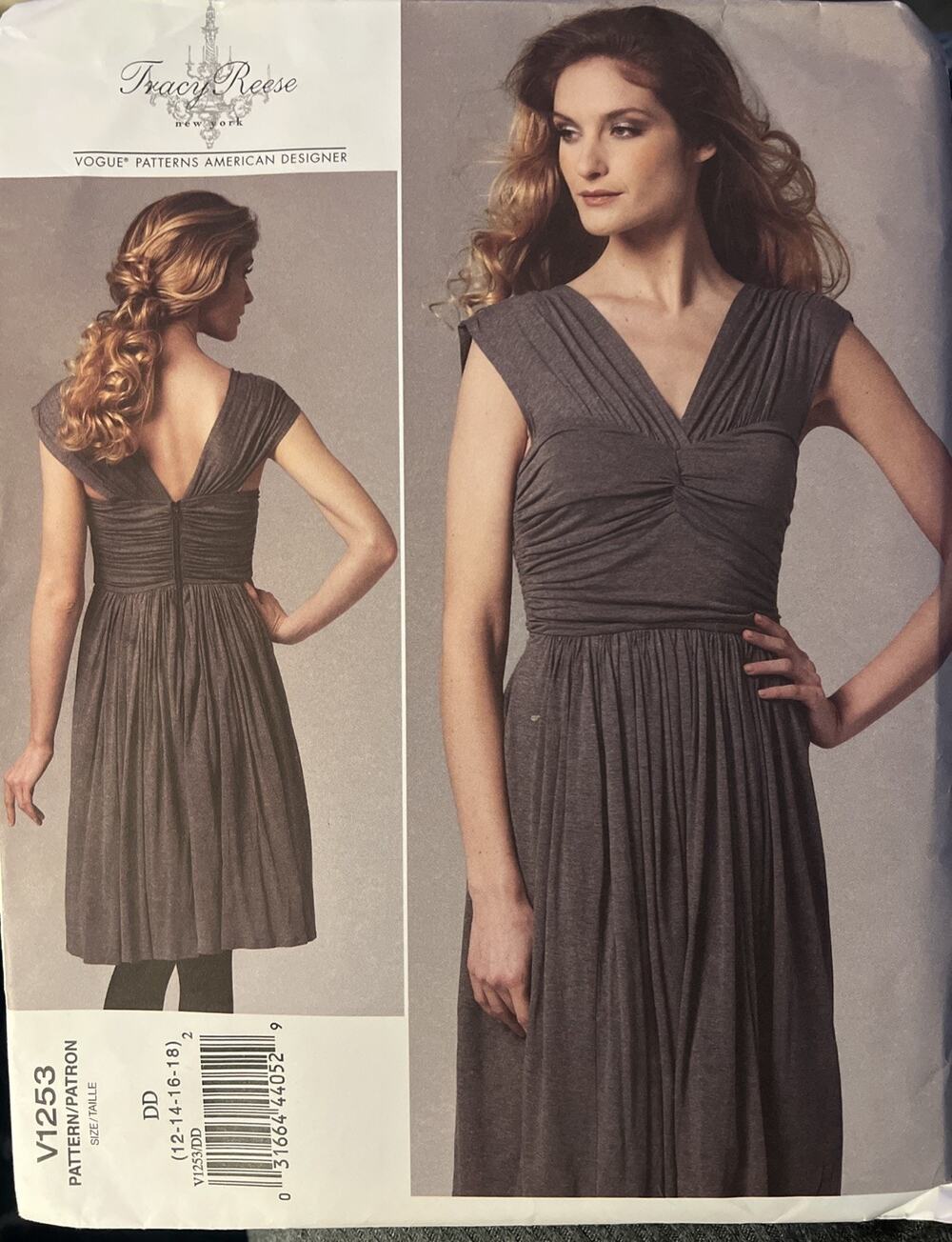 VOGUE Sewing Pattern V1253 American Designer Petticoat Ruffle Dress 12-18 UC